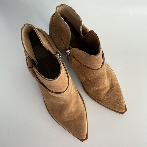 Dolce Vita Bootie Women 10M Tan Point Toe Block Heel - Picture 11 of 12